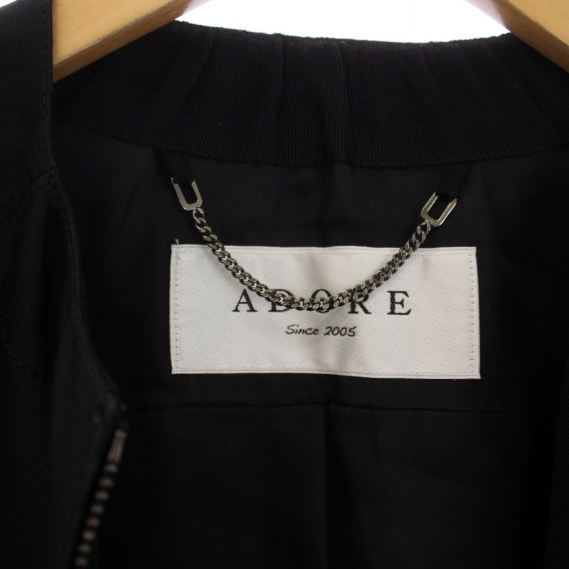アドーア　ADORE ノーカラー　ジャケット　シルク　ジップアップ アドーア ADORE ノーカラージャケット ジップアップ シルク