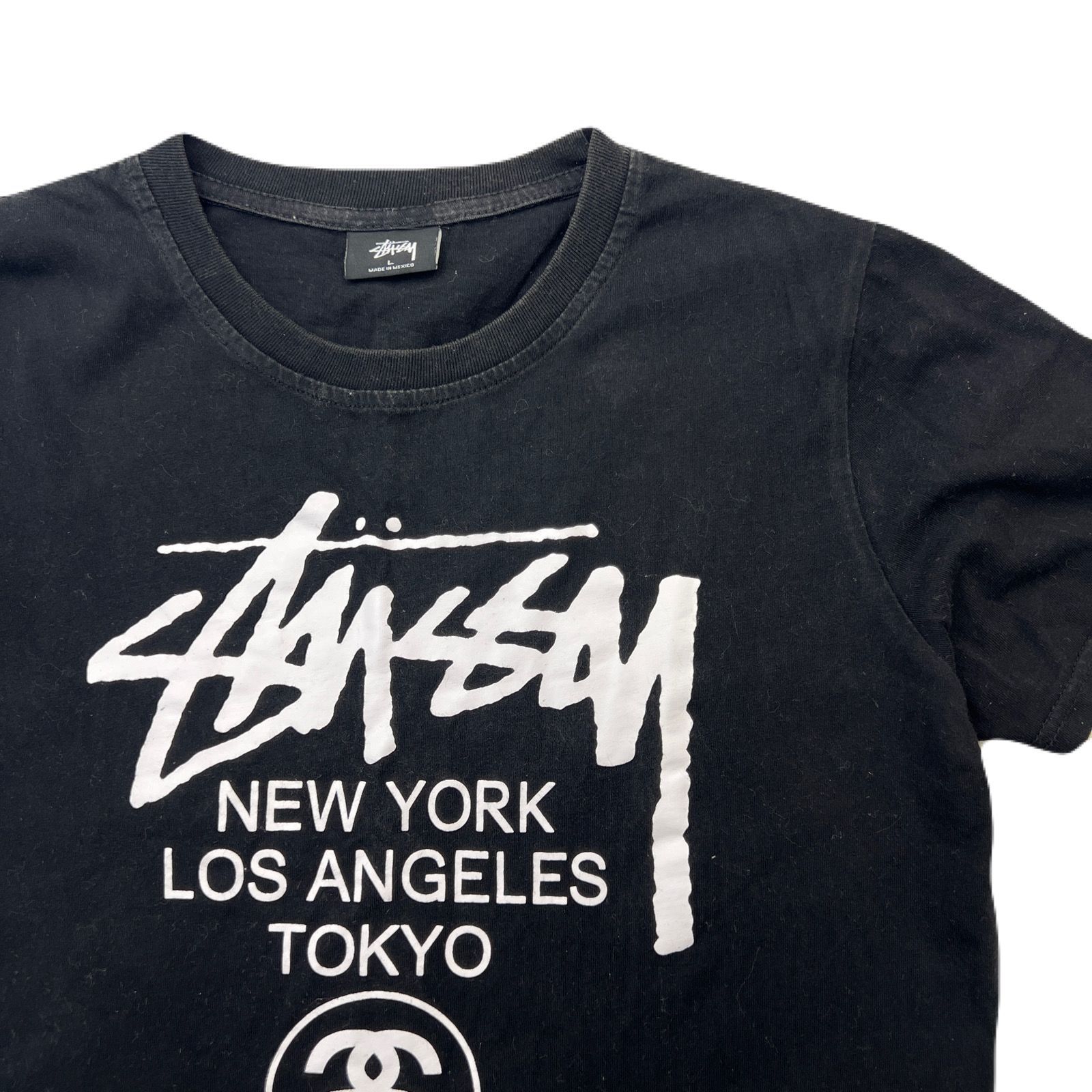 ステューシー STUSSY ブラック 両面プリント 半袖 Tシャツ