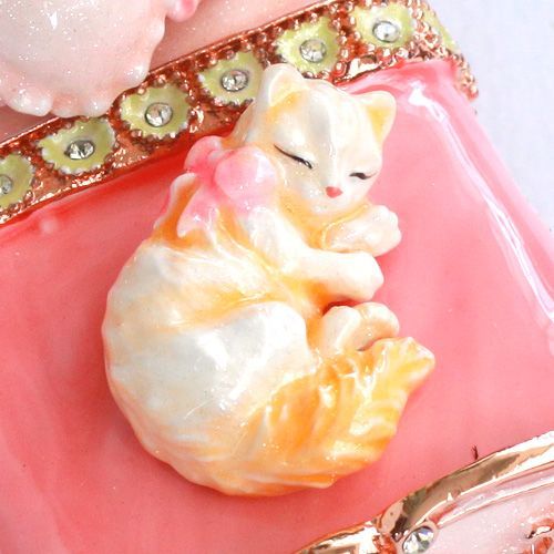 ミニチュアベッド 猫 正規品 ミニチュア家具 ジュエリーボックス 
