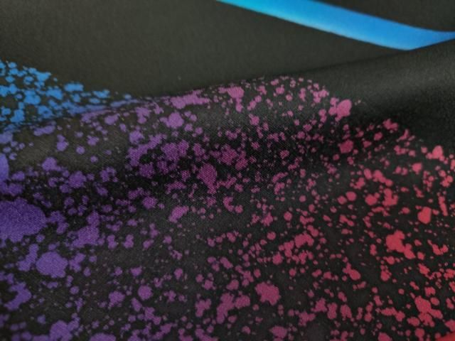 平和屋着物○染色作家 斉藤三才 訪問着 変わり間道 黒地 たたき染め