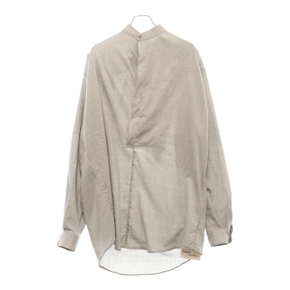 HED MAYNER (ヘドメイナー) 23SS バンドカラー 長袖シャツ グレー 