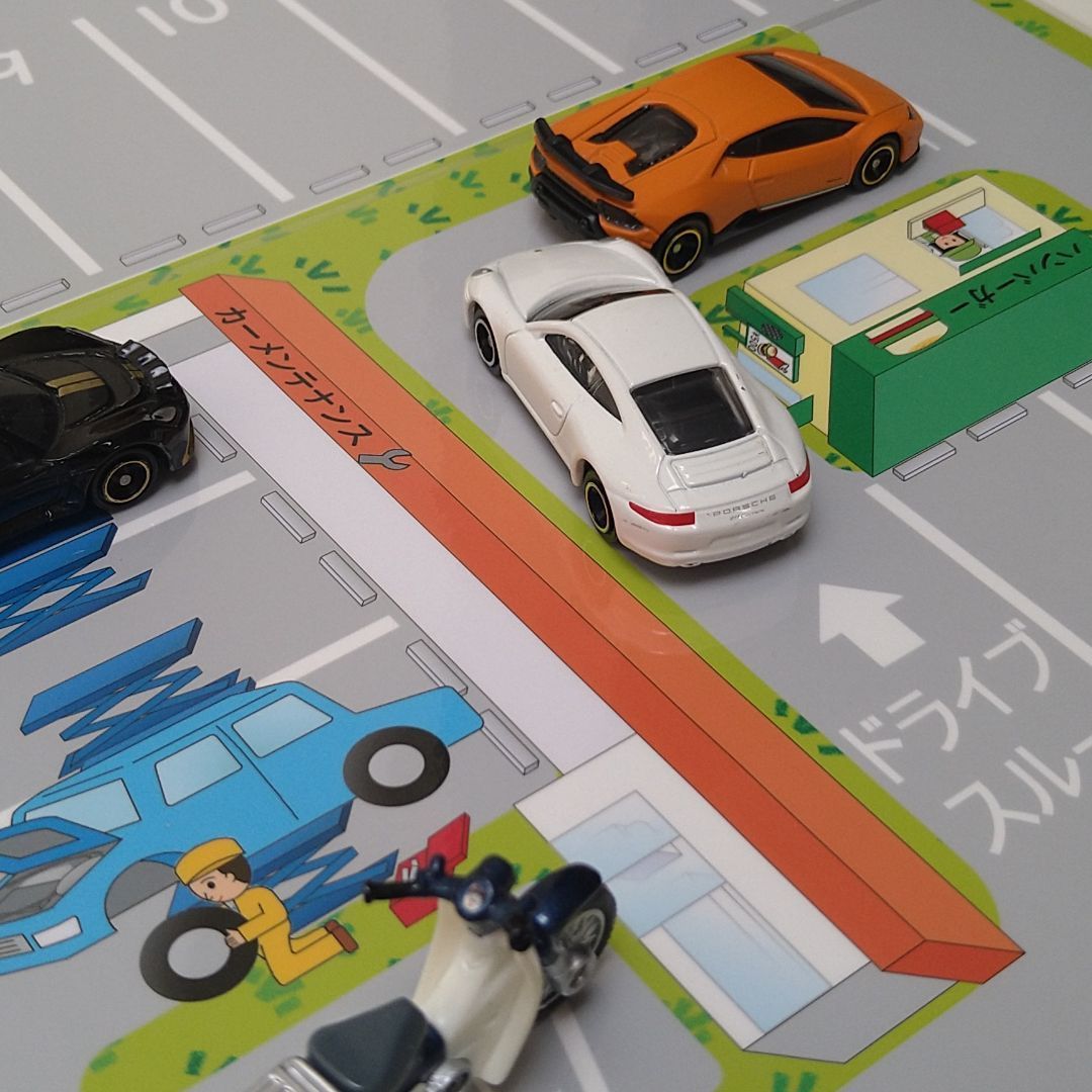 ハンドメイド】A4ミニカー道路・駐車場シート10枚セット カププラ 舟