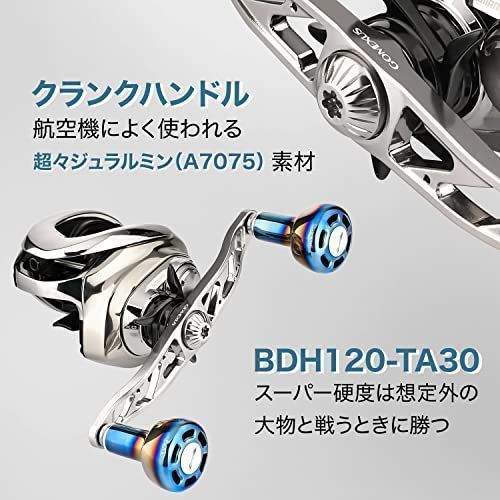 シルバー--120mm_取り付け部7*4mm ゴメクサス CH120 リールハンドル