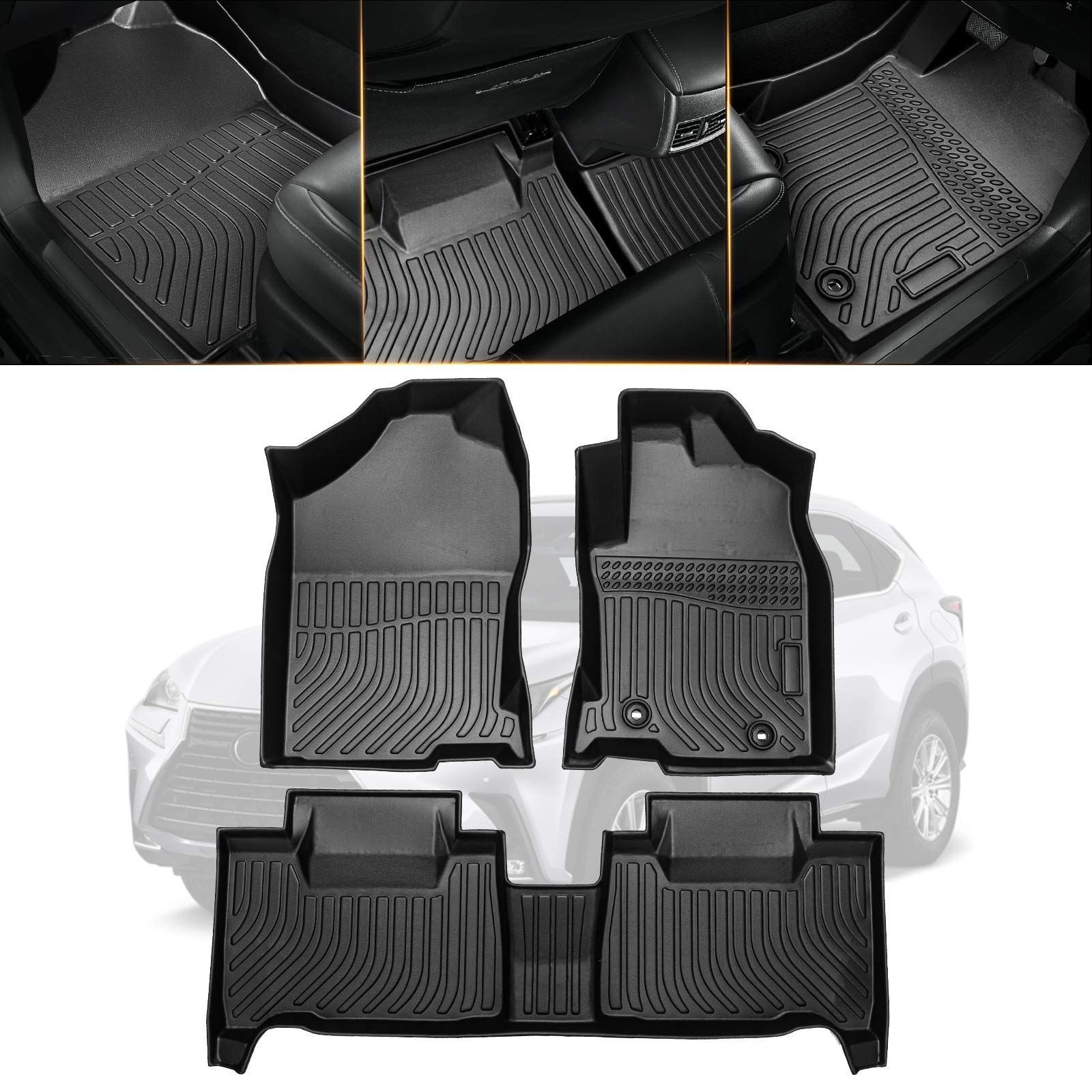 【特価セール】Virauto レクサス NX 3Dフロアマット 車種専用 立体フロアマット カーマット LEXUS NXに適用 2015年～2020年 TPE素材 フロアマット 防水仕様 耐汚れ 抗菌性 耐磨耗性 カスタムマット 保
