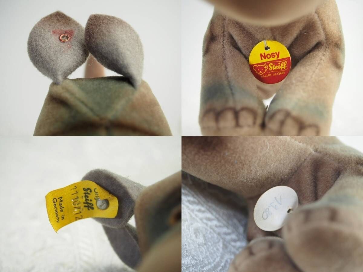 Steiff - シュタイフ★Rhinoceros Nosy 10cm IDs完品★サイのノージー シュタイフ Rhinoceros Nosy 10cm オールID's完品 (最小サイズ