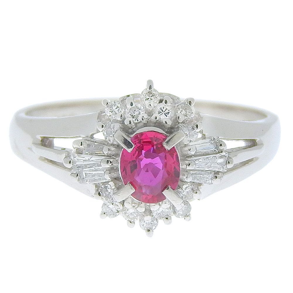 返品OK】0.25ct 天然ルビー リング 9号 Pt900 新品仕上げ済み