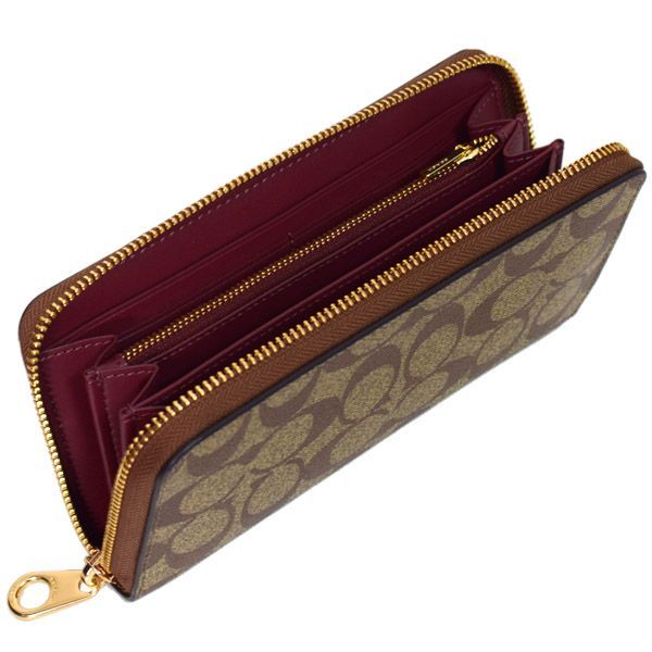 コーチ 長財布 COACH コーティングキャンバス レザー シグネチャー
