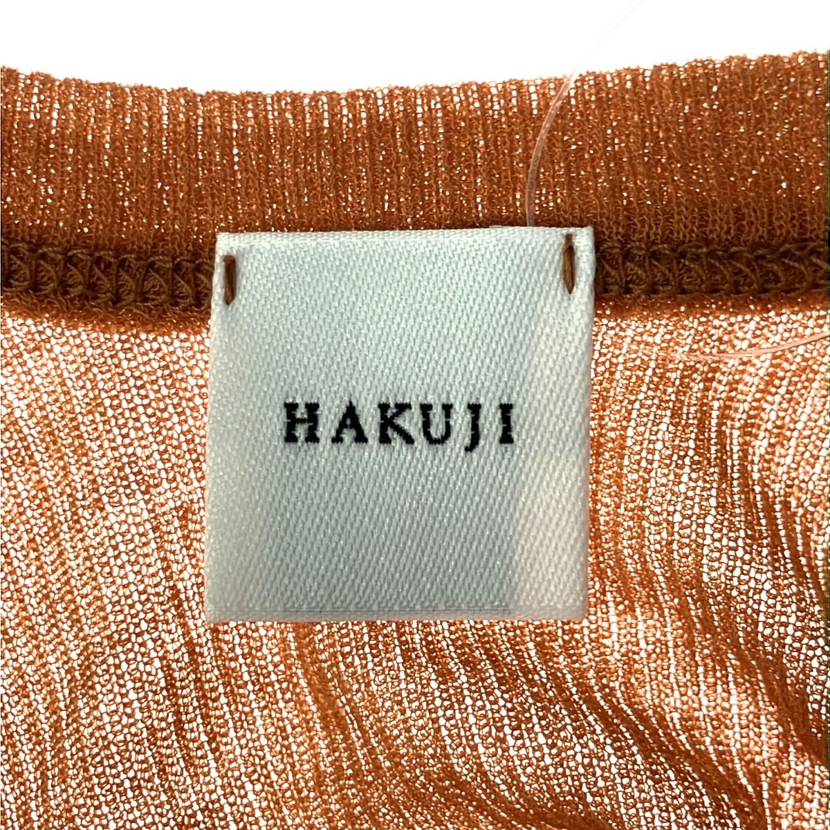 HAKUJI ハクジ Sheer rib リブシアートップス カットソー H232317 ブラウン系 F IT12VFBHLAP4 HAKUJI ハクジ Sheer rib リブシアートップス カットソー
