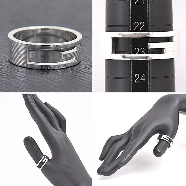 グッチ リング メンズ ブランデットGリング 刻印サイズ24 スターリング