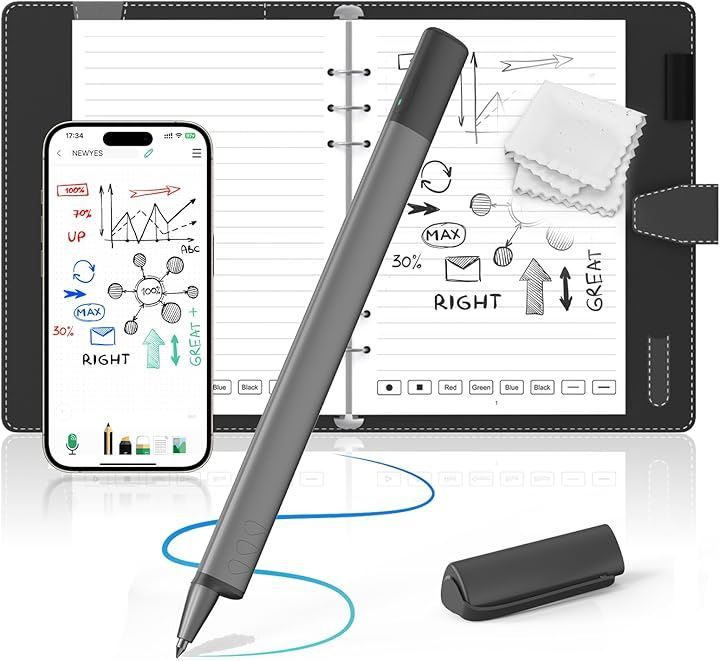 NEWYES sync pen 4 スマートペン 電子ノート リアルタイム即デジタル化 インク消せる 73言語対応 OCRデジペン 保存機能付き 電子メモパッド 電子手帳 Syncpen 4 スマートペンノート