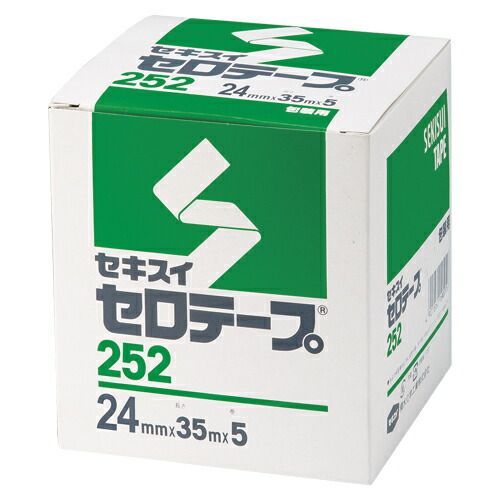 （まとめ） セロハンテープ セキスイ セキスイセロテープ［Ｒ］　Ｎｏ．２５２　箱入り C10BX64 4901860190770 ●寸法：幅２４ｍｍ×長３５ｍ 1箱【×10セット】