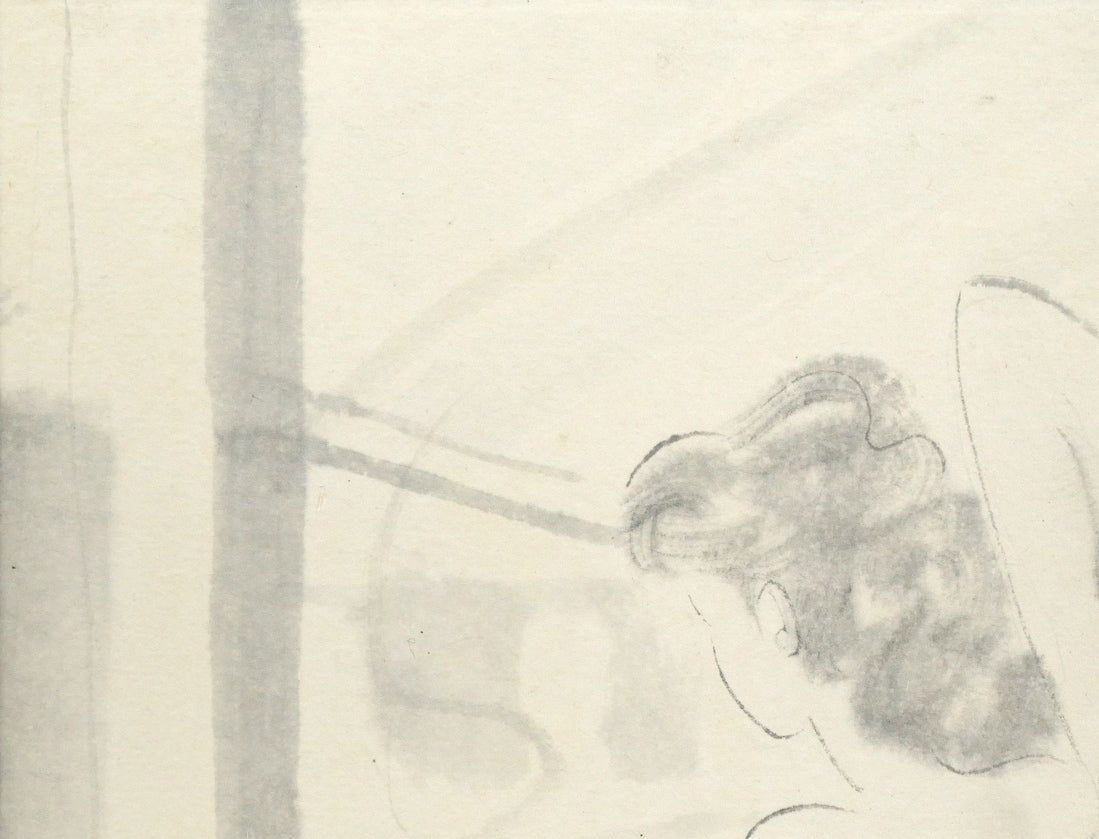 【海外定番】 東郷 青児 登別温泉第一瀧本 水彩画 色紙 鑑定証付き 文化功労者 二科会のドン 美人画 小竹美術 真作保証