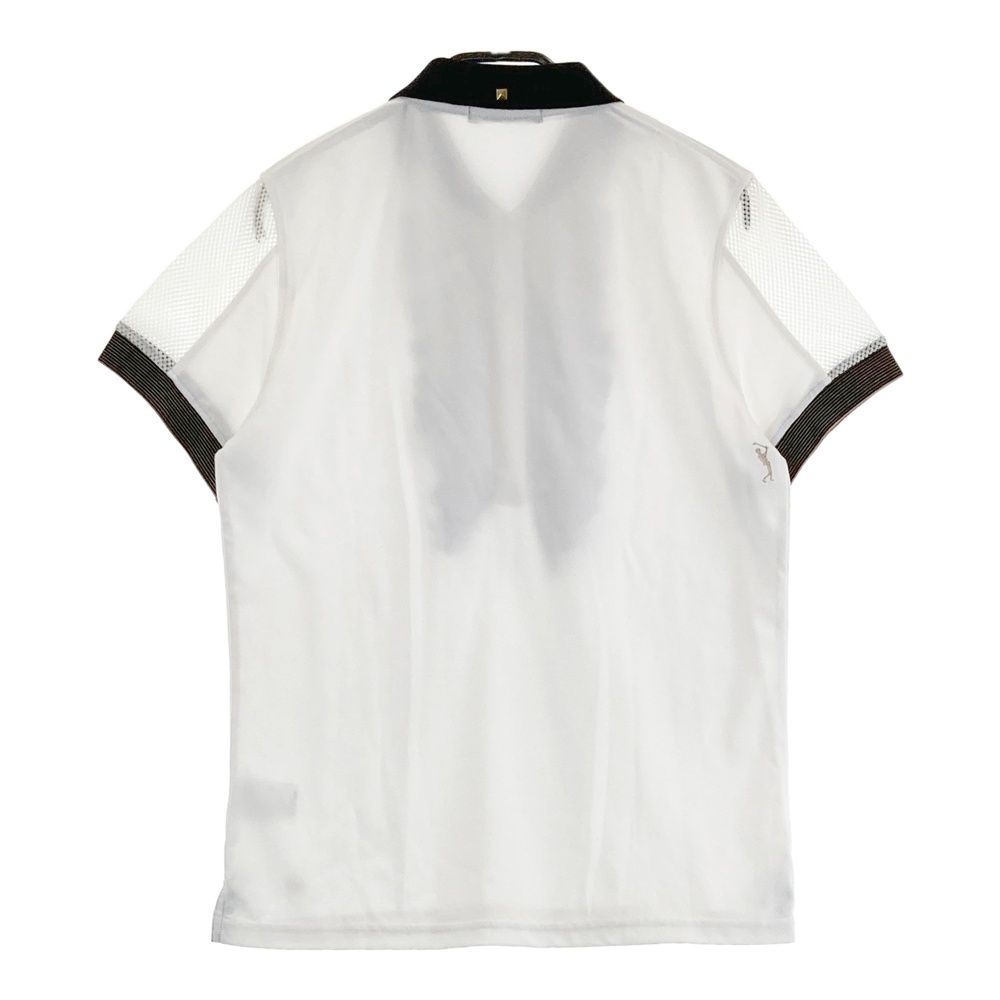 サイズ L MARK-LONA マークアンドロナ BLACK BOX 半袖ポロシャツ フリル ホワイト系 240101522783 ゴルフウェア レディース ストスト