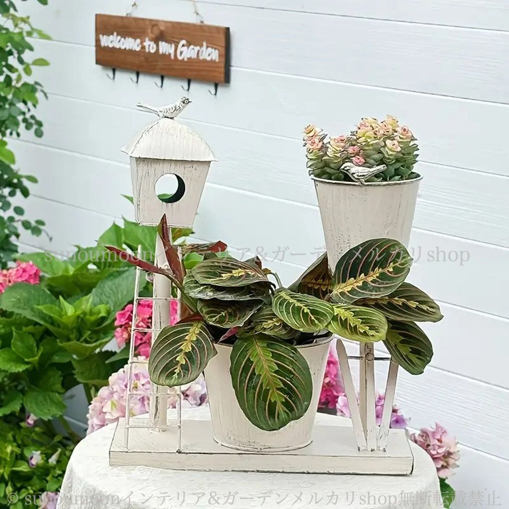 シャビー加工 庭の装飾 ヴィンテージ調 ガーデン 鋳鉄製 インテリア おしゃれ 雑貨 植木鉢 ガーデン雑貨 鉢植え お洒落 4-7 シャビーシック ホワイト 防錆 ガーデンインテリア プランター ガーデニング