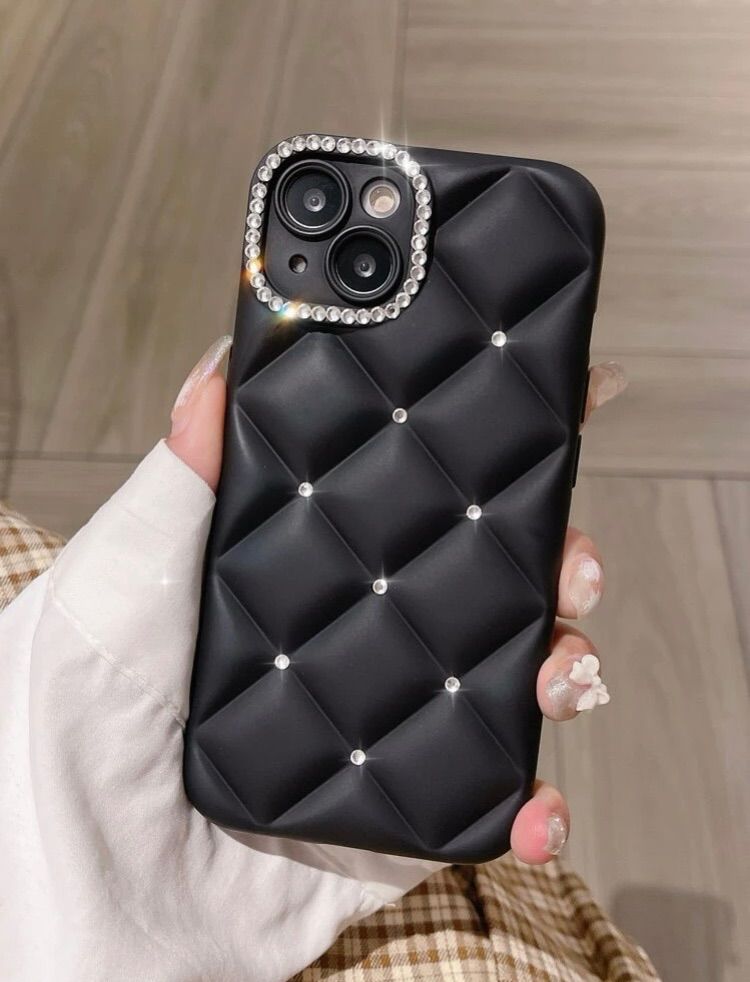 【✨美品✨】 プラダ iPhone14ケース キルティング ブラック iPhone 14Pro キルティング ラインストーン ブラック iPhone