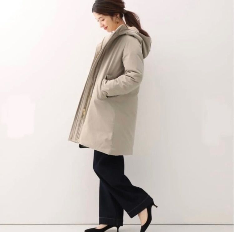 極美品✦ SLOBE IENA ECOファー付きロングダウンコート 40 黒 