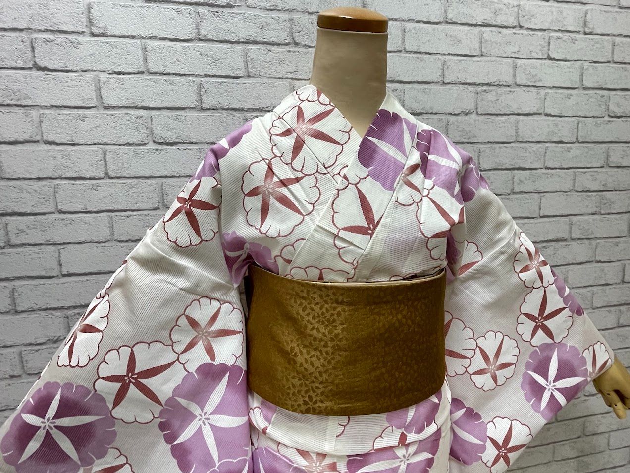 平和屋着物∴夏物　浴衣　枝葉文　綿　逸品　CAAW0934ng 平和屋着物∴夏物 浴衣 枝葉文 綿 逸品 CAAW0934ng