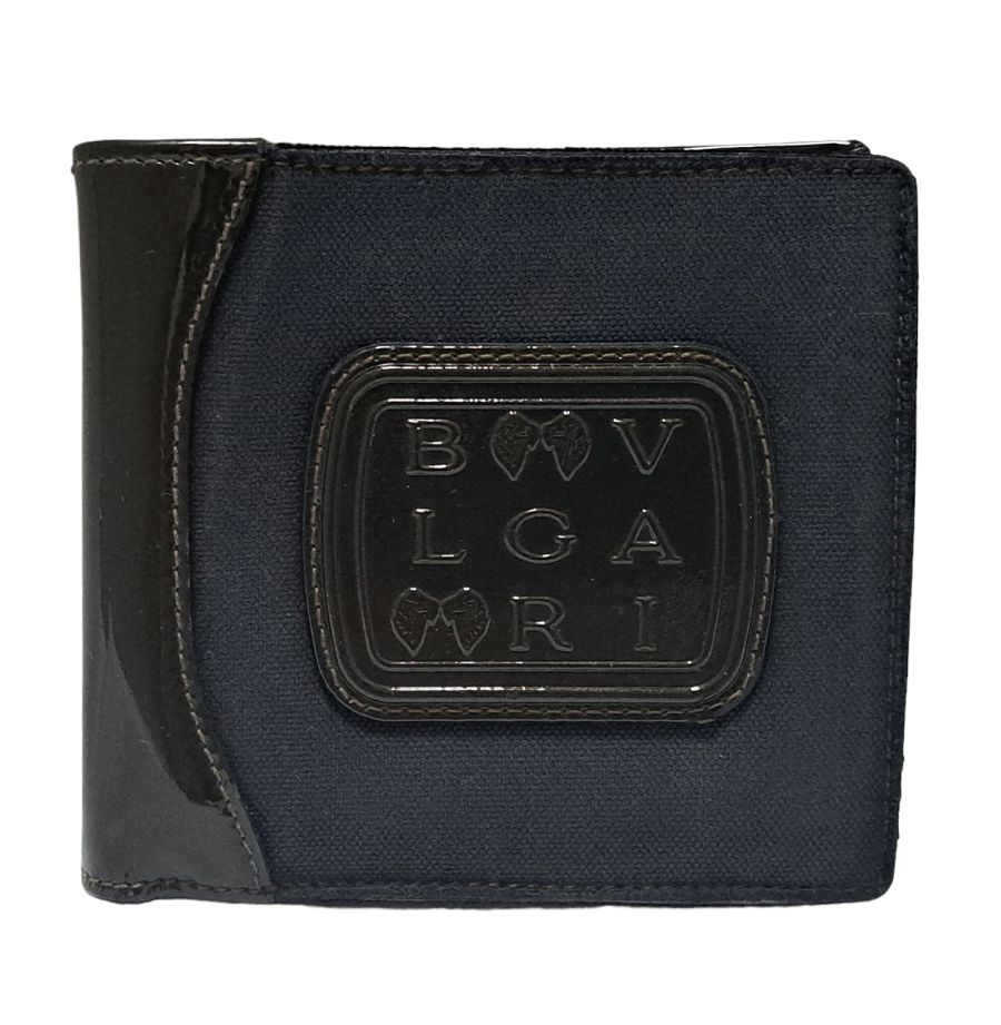 BVLGARI ブルガリ レオーニ 二つ折り 財布 ネイビー ブルガリ 二つ折り 財布 ネイビー ブラック ロゴ メンズ