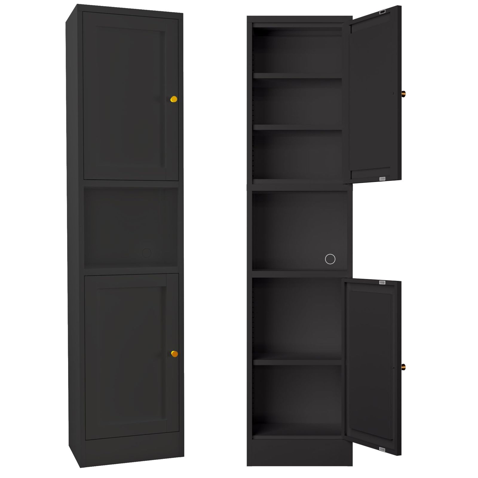 食器棚 スチール製 レンジ台付き カップボード キッチン収納 調節 な棚付き キッチンボード ドアは左右付け替え 科飛亜 レンジ台 大容量 ワイヤーホール付き 一人暮らし スリム 組立品 幅40cm ブラック