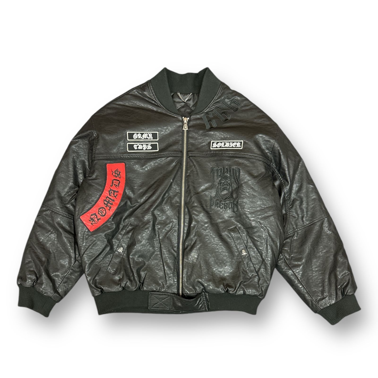 定価27500円 GRIMEY × CECILIO G PU Leather Jacket フェイク
