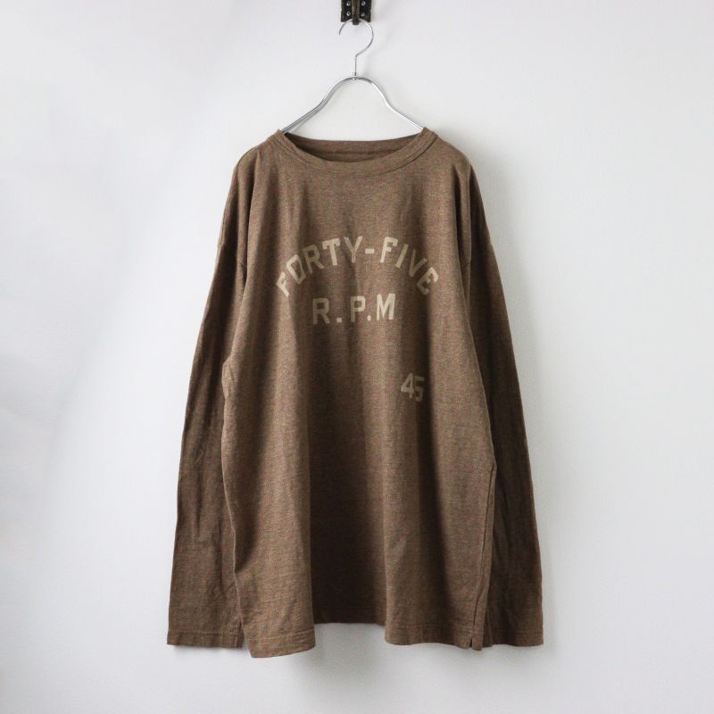 メンズ 45R フォーティファイブアール ホリーグロゴプリントの90845星Tシャツ トップ サイズ4 ブラウン 2400014463248