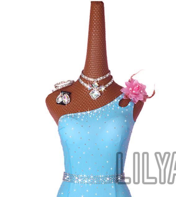 社交ダンス衣装　ラテンワンピースドレス　ベルト付　オーダーメイド 社交ダンス衣装 ラテンワンピースドレス ベルト付 オーダーメイド