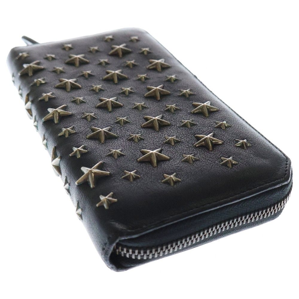 JIMMY CHOO (ジミーチュウ) スタースタッズ ラウンドジップ レザー