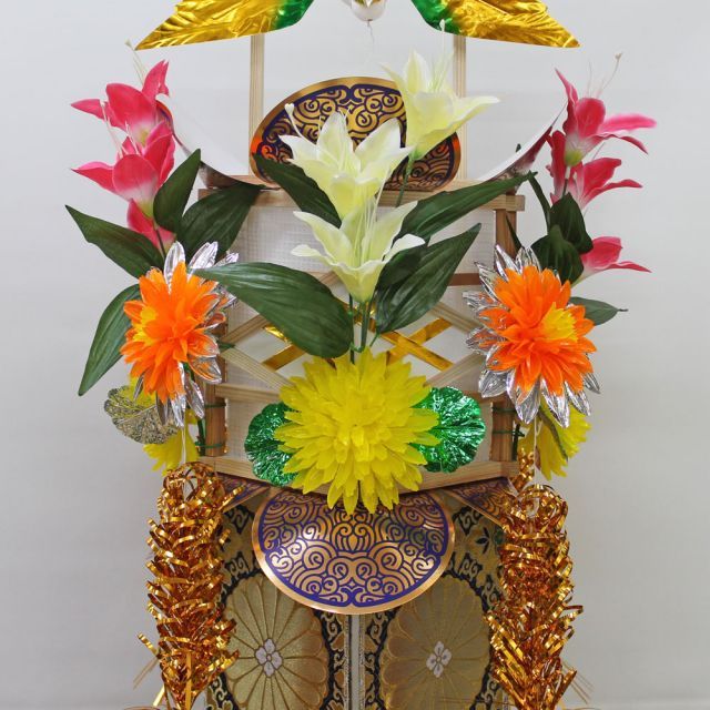 木製金襴切子灯篭 青大菊