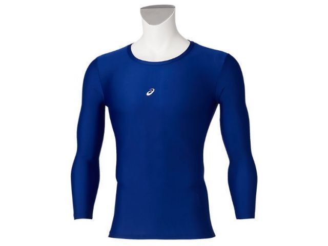 asics アシックス 17 UNDER SHIRTS LS A/ブルー 3XL 2121A282 402 | スポーツ 運動 衣類 服 ウエア ウェア 男性 紳士服 メンズ 野球 ベースボール トップス インナー 長袖 ロングスリーブ 丸首 クルーネック