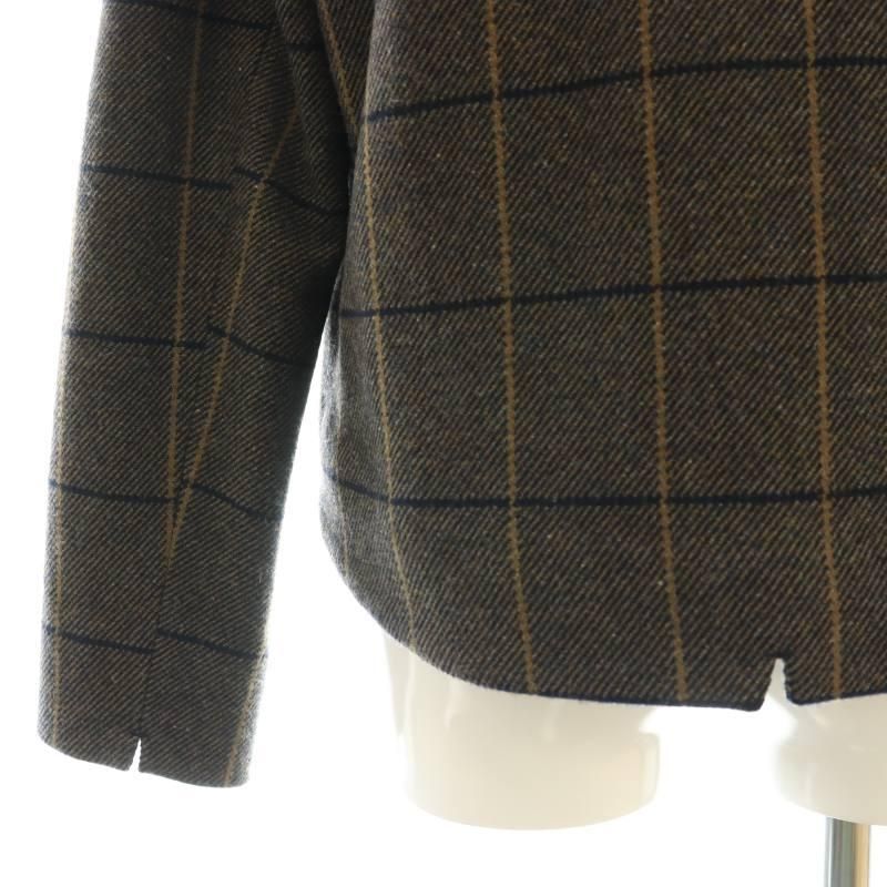 パラスパレス　チェックウールロングコート 極美品】パラスパレス グレンチェック ウールロングコート 大きめ