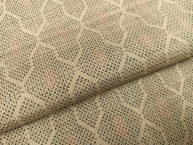 平和屋着物○本場大島紬 白大島 一元7マルキ 幾何学文様 正絹 逸品