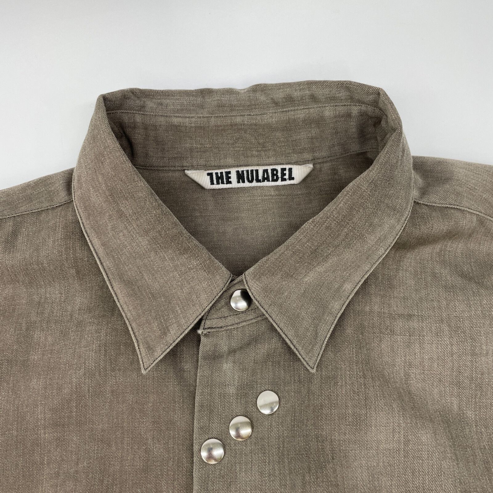 【定価59400円】NULABEL ナチュラルダイ ウールギャバジン シャツ 定価59400円】NULABEL ナチュラルダイ ウールギャバジン シャツ