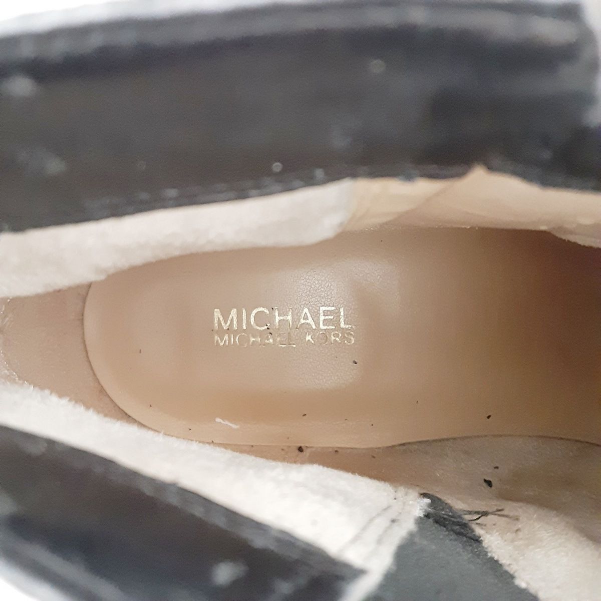 MICHAEL KORS(マイケルコース) ショートブーツ 9 M レディース - 黒×ダークブラウン レザー×PVC(塩化ビニール)