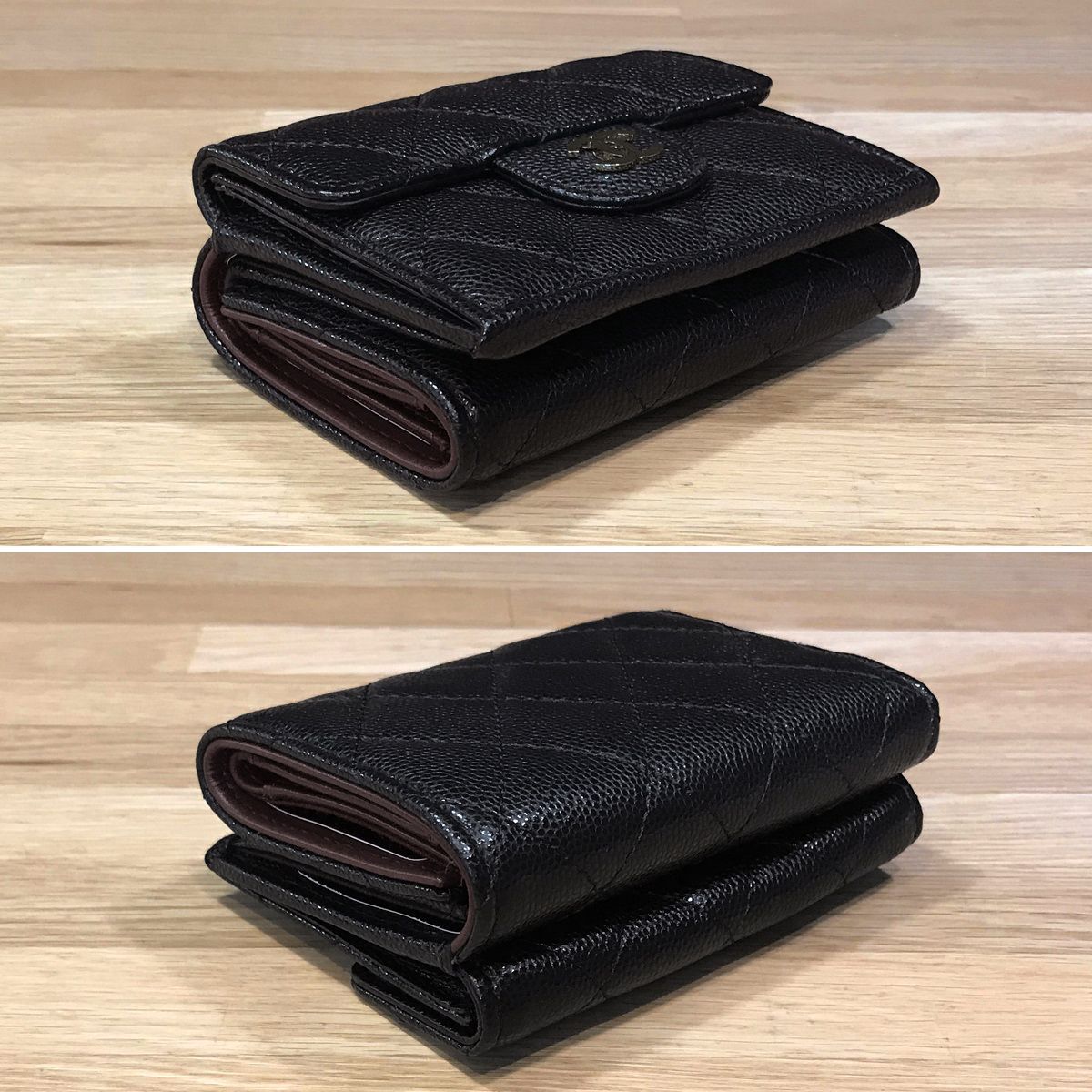 新品同様】シャネル マトラッセ スモールフラップウォレット ブラック  