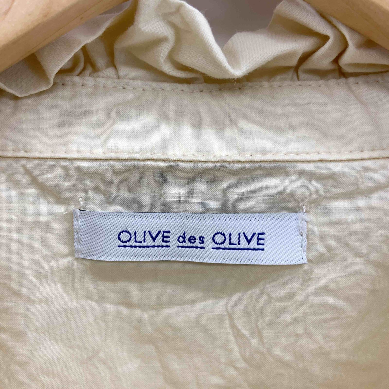 Olive des Olive オリーブデオリーブ レディース 半袖ワンピース レース ティアードスカート パフスリーブ ロング丈 アイボリー