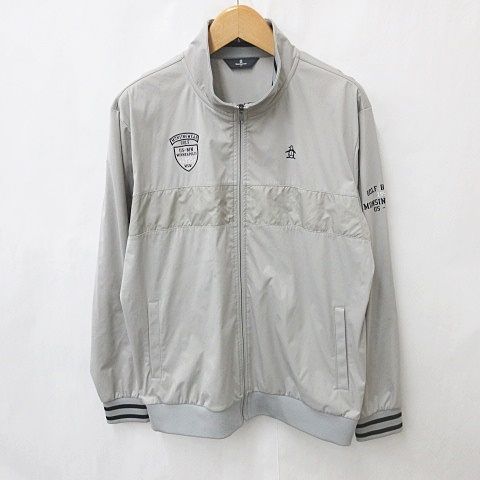 マンシングウェア MUNSINGWEAR ゴルフ ジャケット ジップアップ スタンドカラー ストレッチ ロゴ 刺繍 グレー 3L