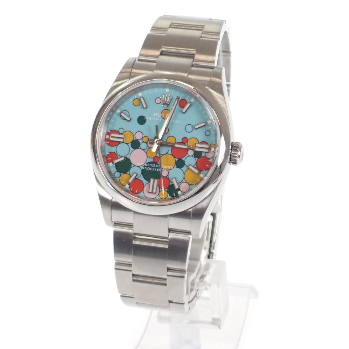 【中古】【Sランク】ROLEX ロレックス オイスターパーペチュアル36 セレブレーションモチーフ メンズ 腕時計 126000 SS ブルー文字盤【ISEYA】