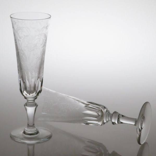 【美品】【バカラ】 パルメ 不死鳥 エッチング シャンパンフルート グラス バカラ シャンパングラス ○ パルメ シャンパンフルート 不死鳥