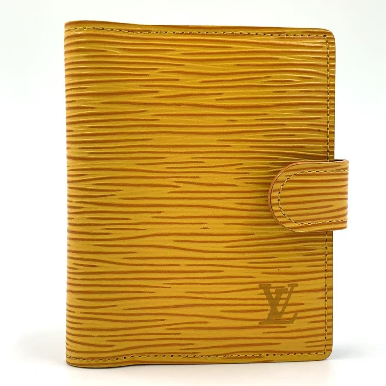 LOUIS VUITTON アジェンダPM エピ エピ 手帳カバー マルチアイテム レザー イエロー×パープル カードケース ゴールド R20059