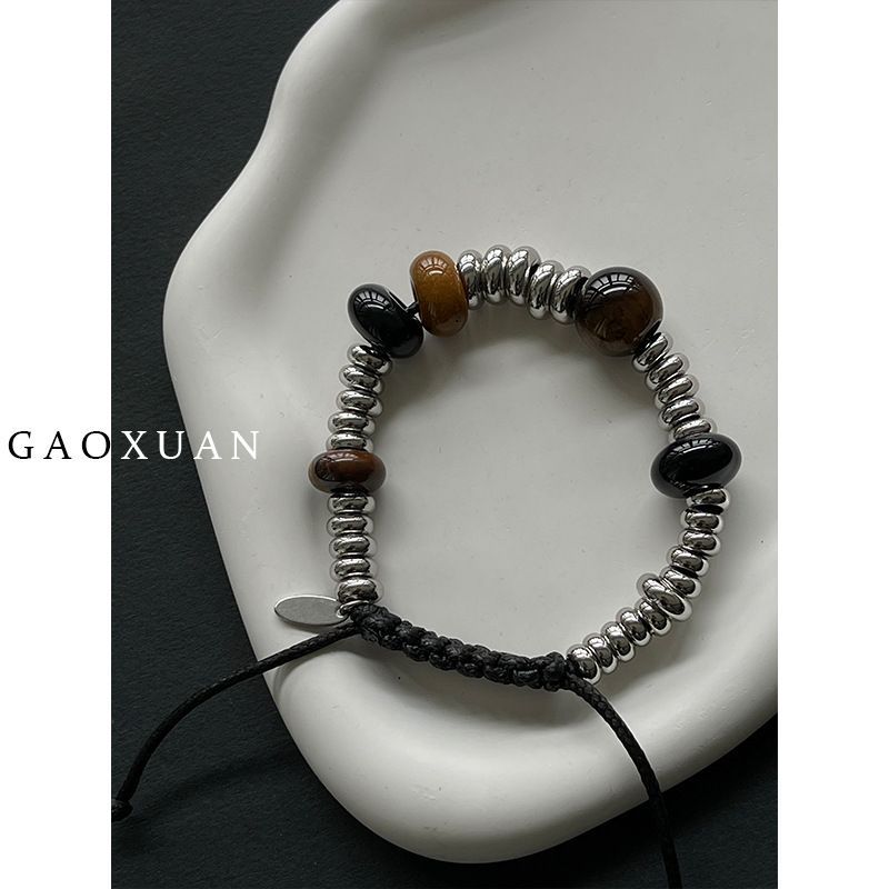 黒い虎のブレスレット 魔除け】【仕事運】ブラックタイガーアイ(黒虎目石