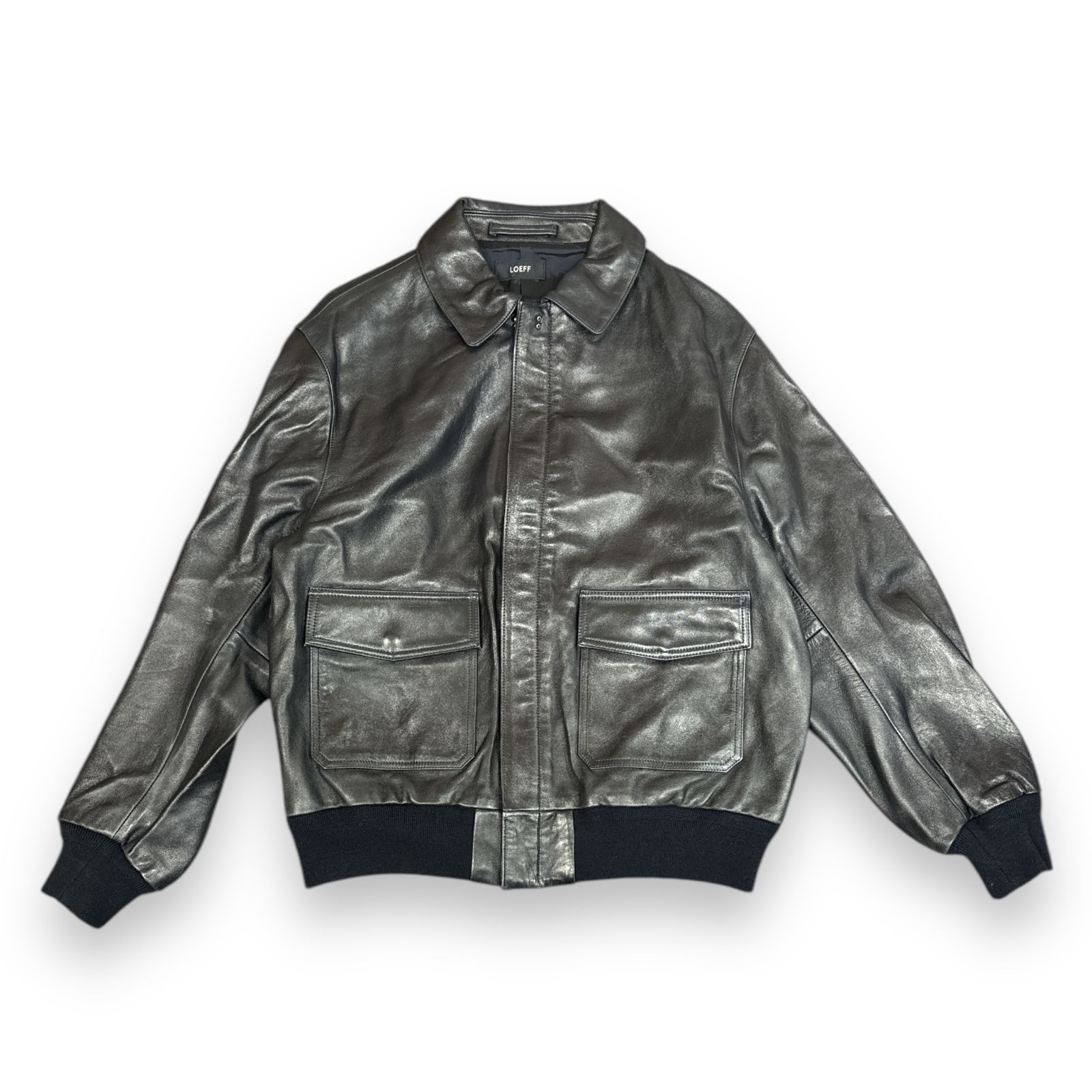 定価121000円 LOEFF 23AW ラムレザー フライトジャケット 革ジャン 
