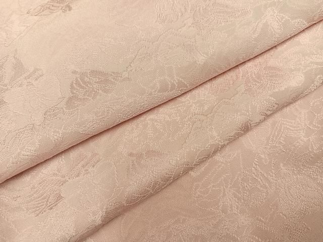 平和屋着物●上質な色無地 人物地紋 灰桜色 正絹 AABC0666ph