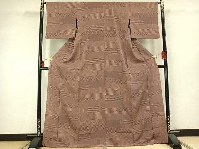 平和屋着物 上質な小紋 単衣 色紙重ね文 正絹 AABC0431fy