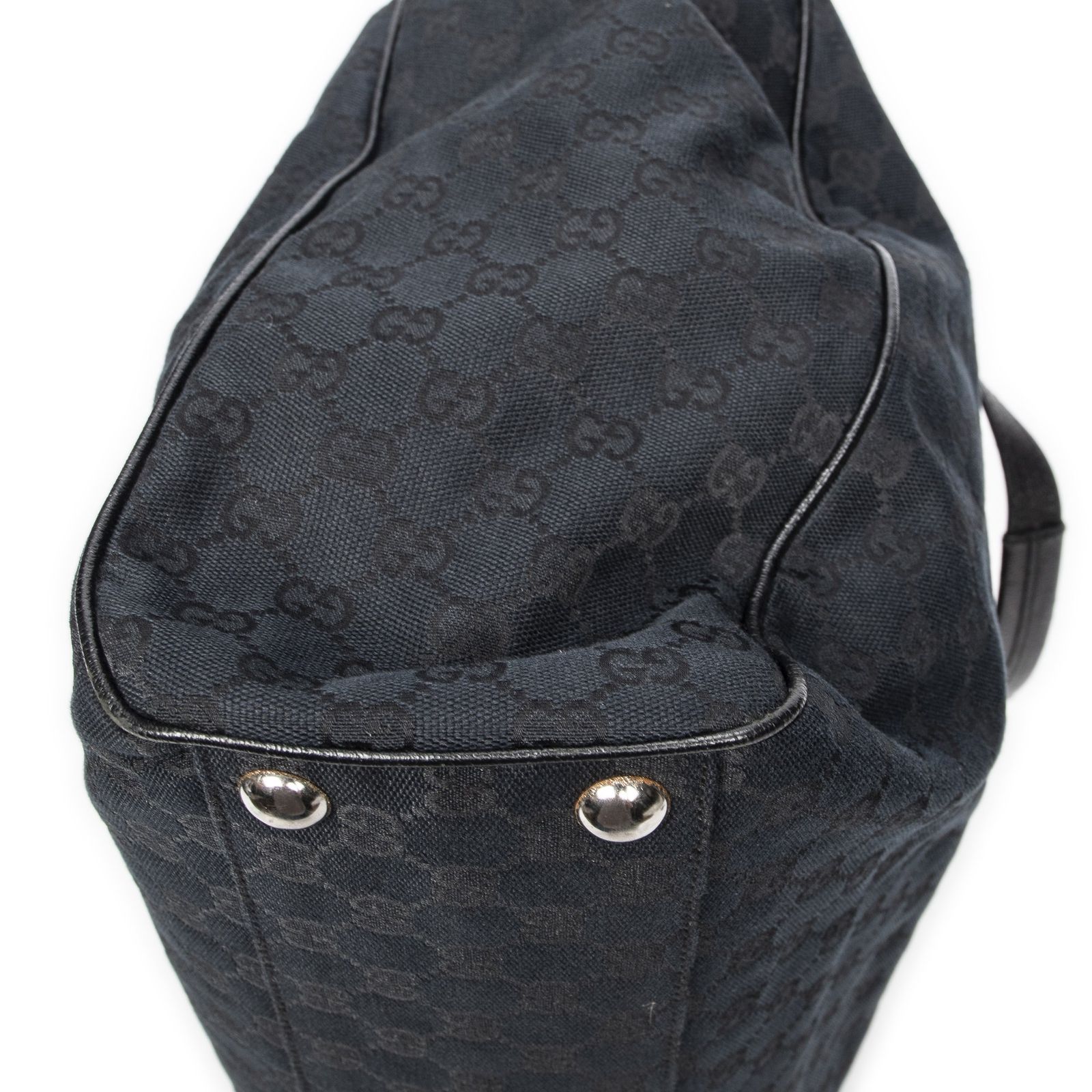 グッチポケットショッピングトート黒GGキャンバスA