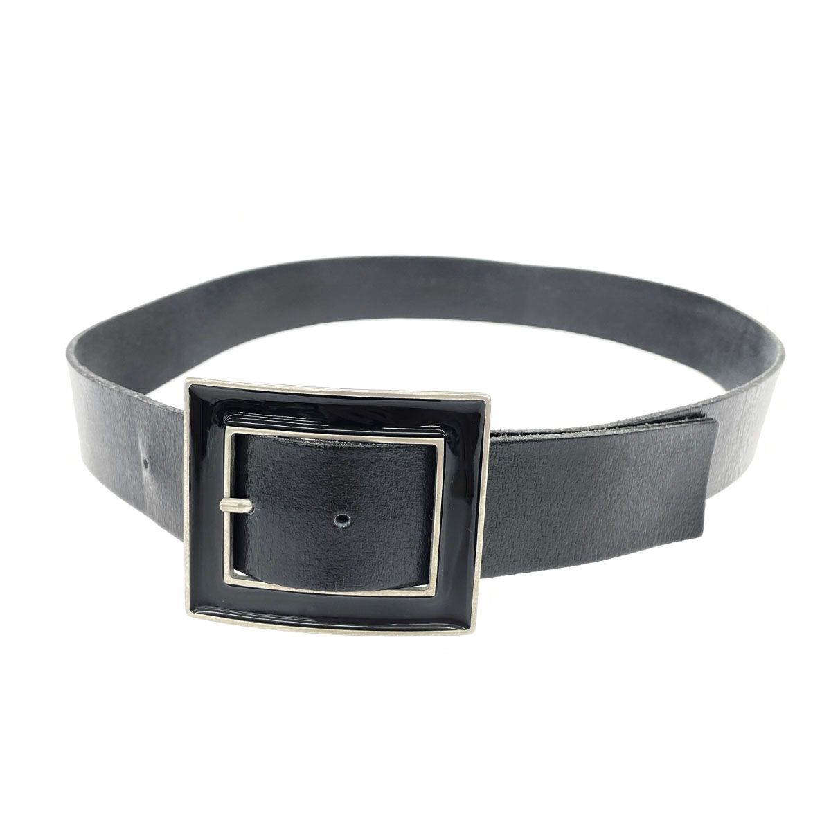 theory セオリー ベルト ブラック レザー レディース ビッグ ピン