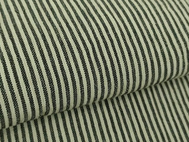 平和屋着物□極上 夏物 仁伍エ門 綿麻縮 縞 小千谷織物 証紙付き 逸品