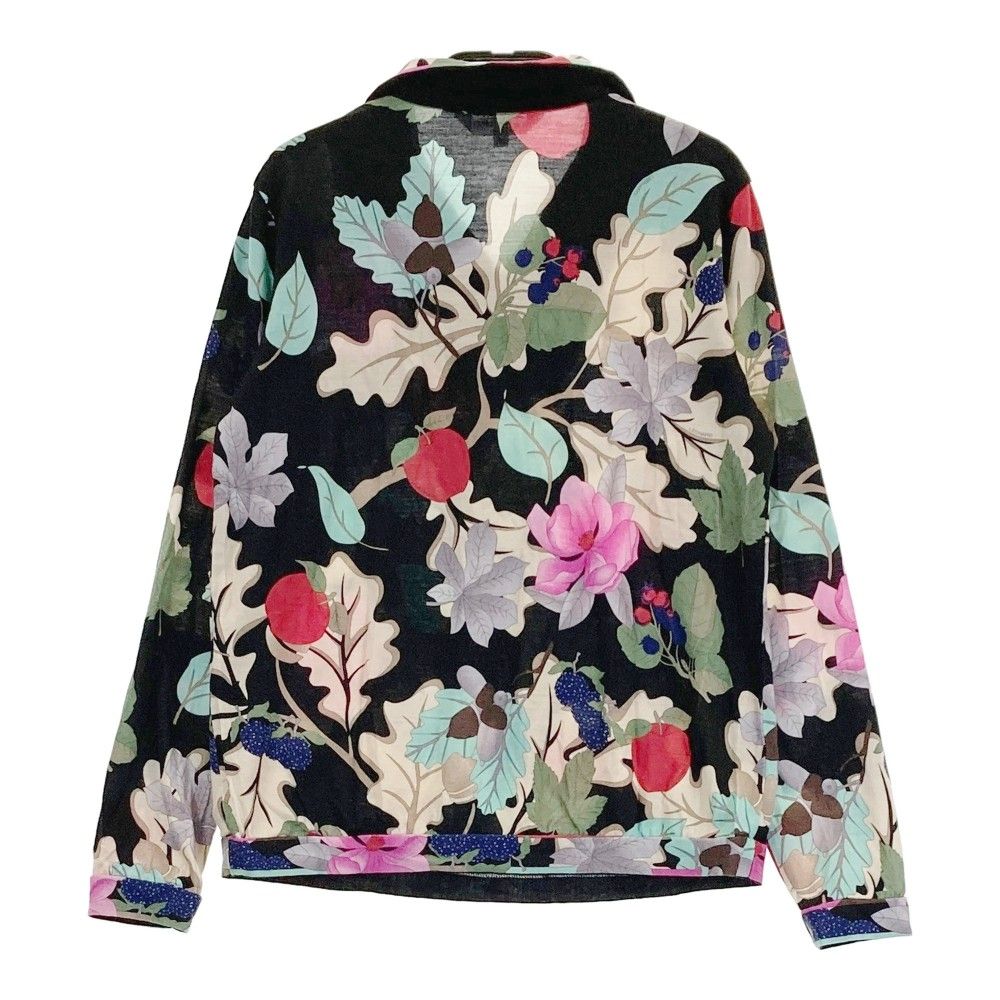 レオナールスポーツ LEONARD SPORT 花柄 カットソー 長袖 42 ブラック 黒系 ロゴ文字 プリント プルオーバー 日本製 サイズ：38 LEONARD SPORT レオナール スポーツ 長袖 Tシャツ 花柄