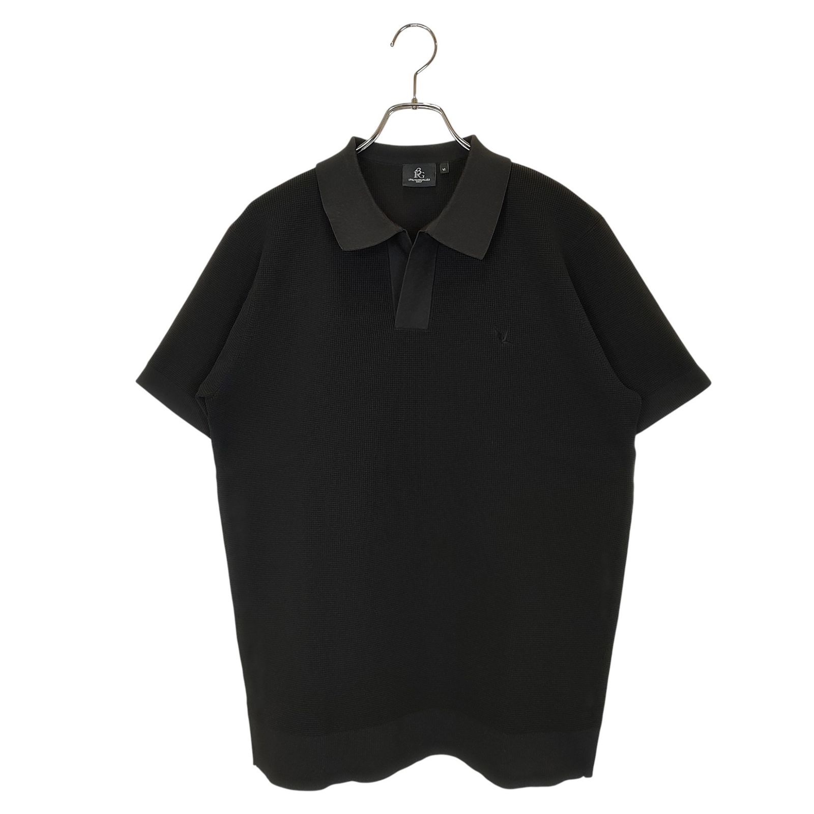 1PIU1UGUALE3 GOLF ウノピゥウノウグァーレトレ ゴルフ × HIROKUNI TOGA SKIPPER POLO 半袖 ポロシャツ GRK091 GPE035 6 XL ブラック メンズ