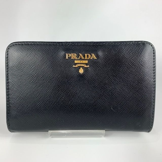 超激安 美品 PRADA プラダ サフィアーノ SAFFIANO 二つ折り財布 1M1225