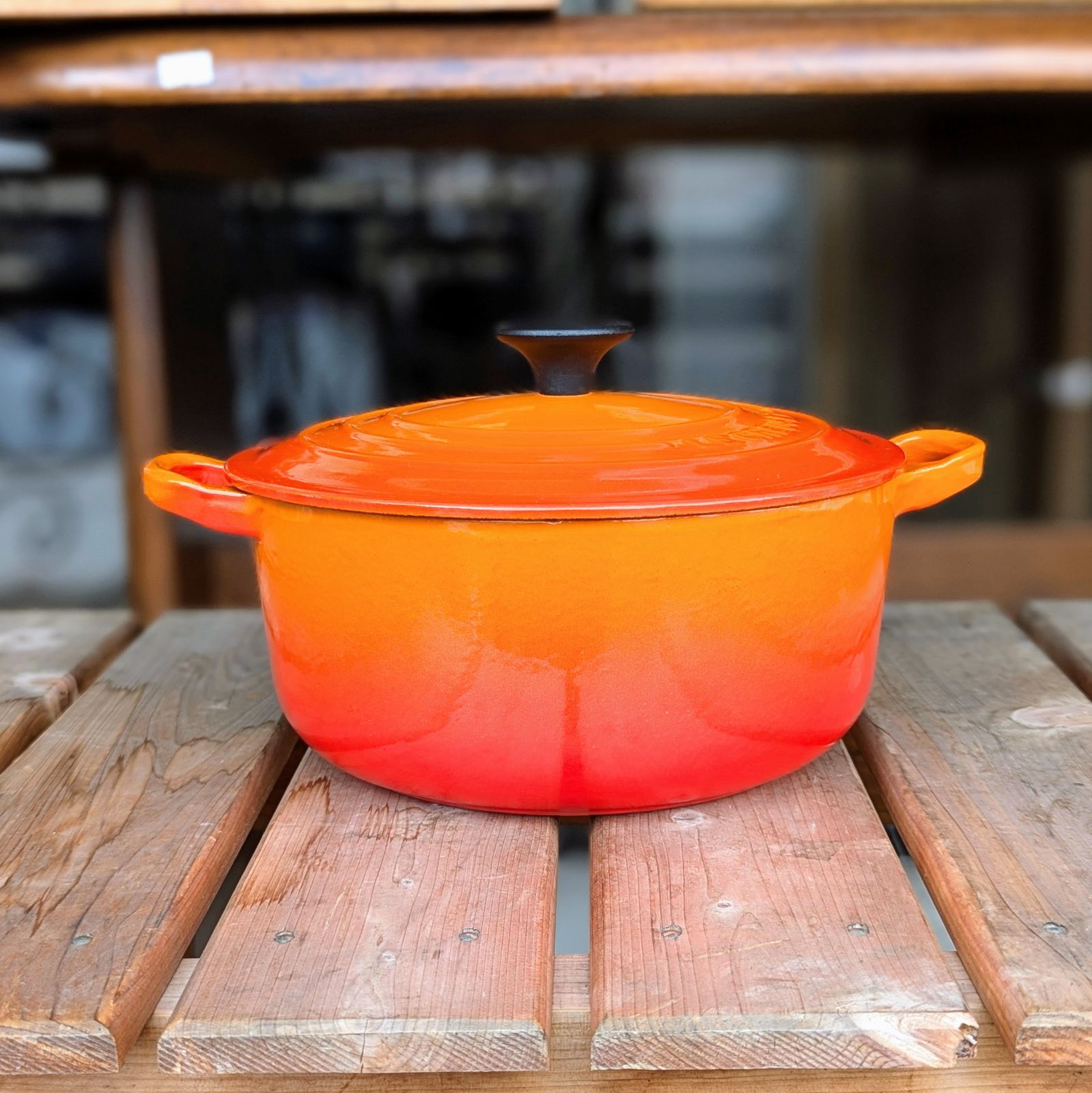 ル・クルーゼ20センチオレンジ LE CREUSET - ル・クルーゼ 鍋 20cm オレンジ : ル